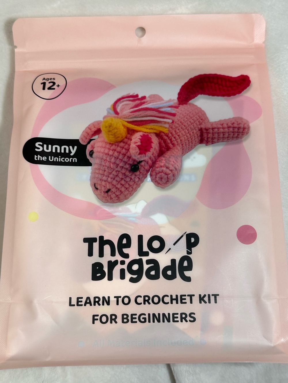 The Loop Brigade Sunny The Unicorn Learn To Crochet Kit For Beginners